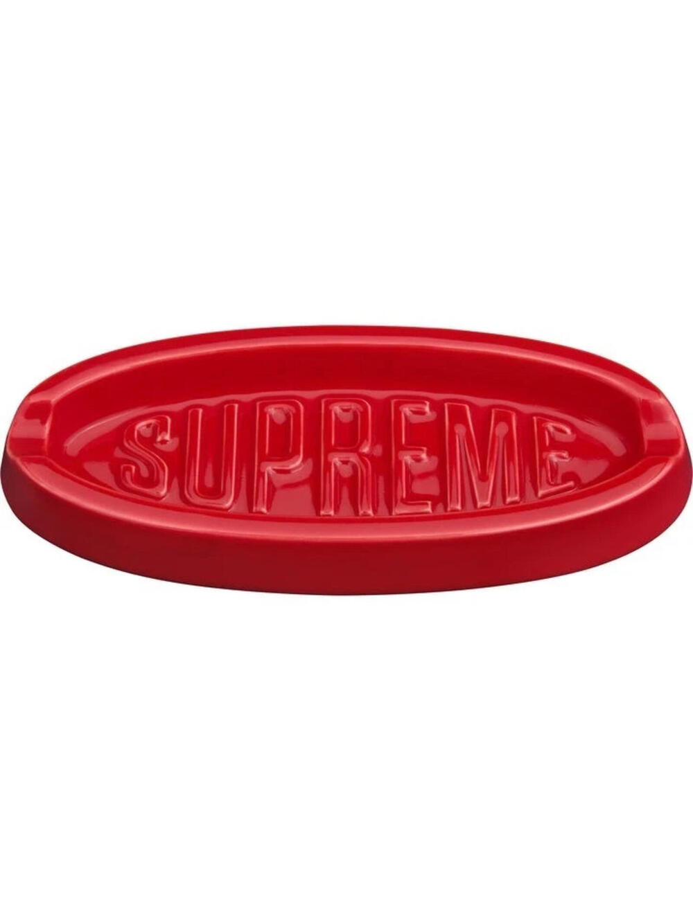 NEW Supreme Oval Tray Ash Red SS26 Ceramic Embossed +Sticker